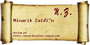 Minarik Zalán névjegykártya